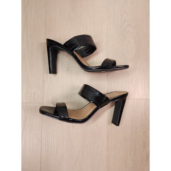 DV by Dolce Vita Selsta Size 6 Black Patent Block Heel Sandals - Picture 1 of 9